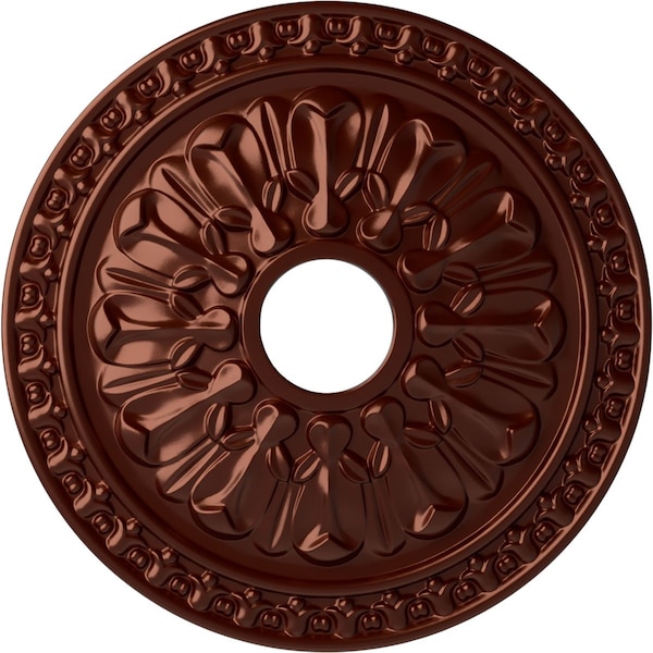 Ekena Millwork Warsaw Ceiling Medallion (Fits Canopies up to 3 1/2"), 18"OD x 3 1/2"ID x 1 3/8"P, Antique Copper CM18WAACS - main